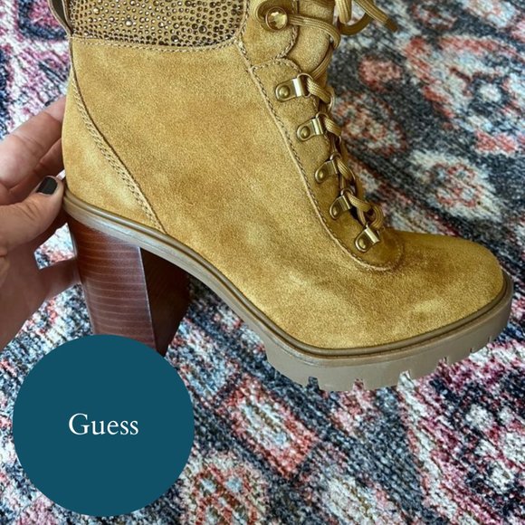 Guess Brand Suede Platform Booties - Picture 3 of 4